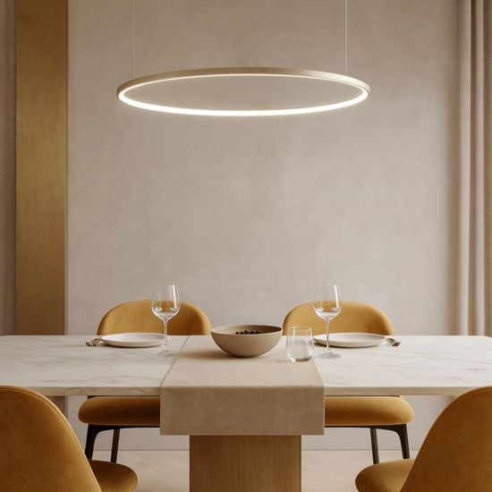 So soel 100 oro ondaluce lampadario moderno cerchio led