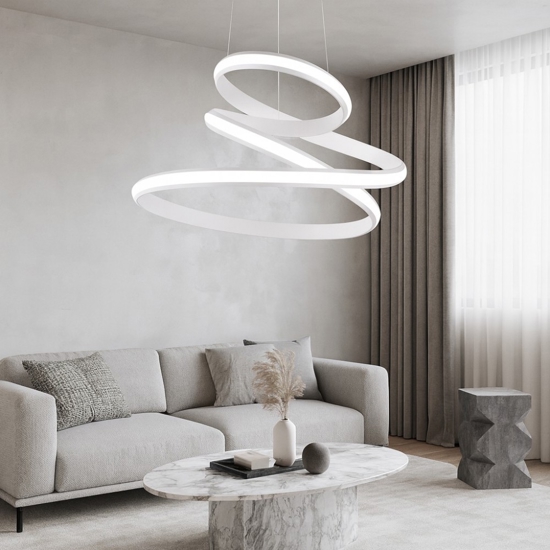 Ondaluce so vuelta bianco lampadario led design moderno