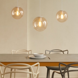 Visualizza i dettagli per Lampadario moderno oro vetri ambra per soggiorno Lampadario moderno oro vetri ambra per soggiorno