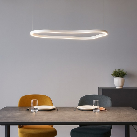 Ideal lux waves-3 sp lampadario moderno bianco led 155cm