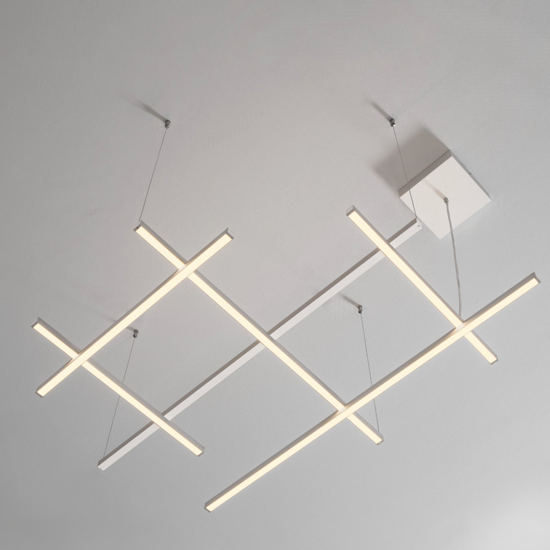 Lampadario design moderno bianco per soggiorno