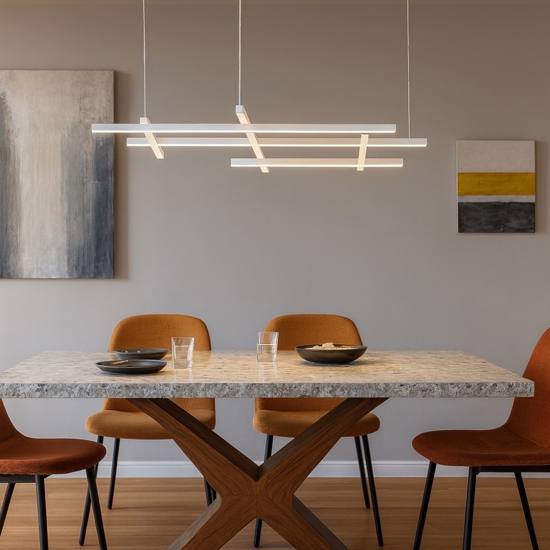 Lampadario design moderno bianco per soggiorno