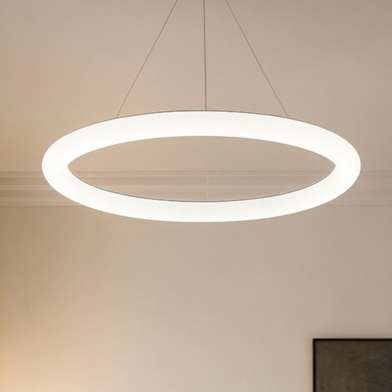 Lampadario cerchio led 51w 3000k linea light polo 96cm