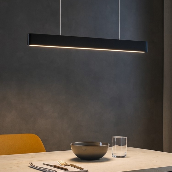 Linea light satori lampadario moderno led 3000k nero