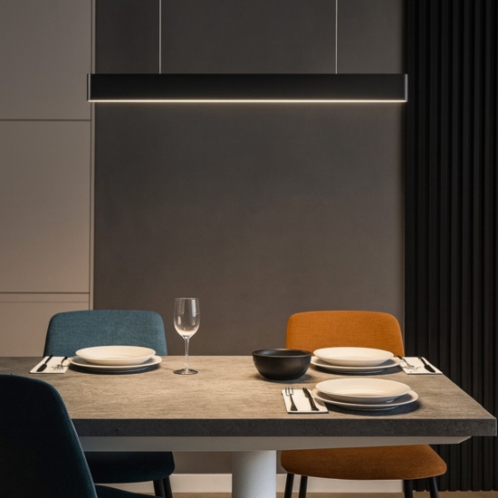 Linea light satori lampadario moderno led 3000k nero
