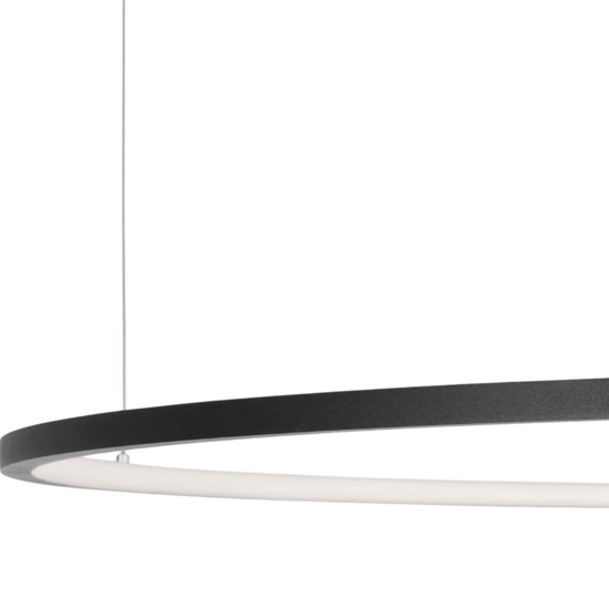 Lampadario moderno cerchio 100cm nero led 59w 3000k dimmerabile