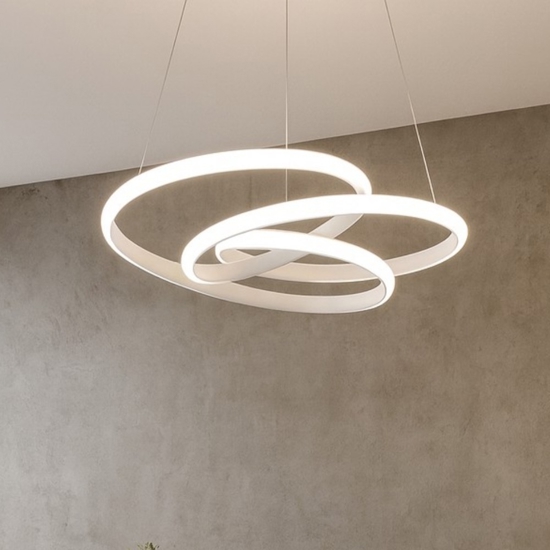 Diva sp bianco gea luce lampadario moderno led 39w 3000k
