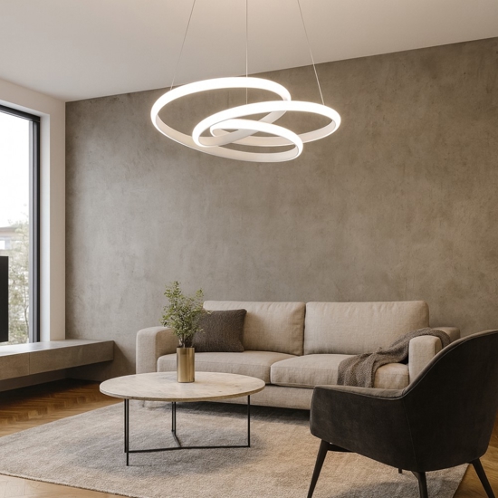 Diva sp bianco gea luce lampadario moderno led 39w 3000k