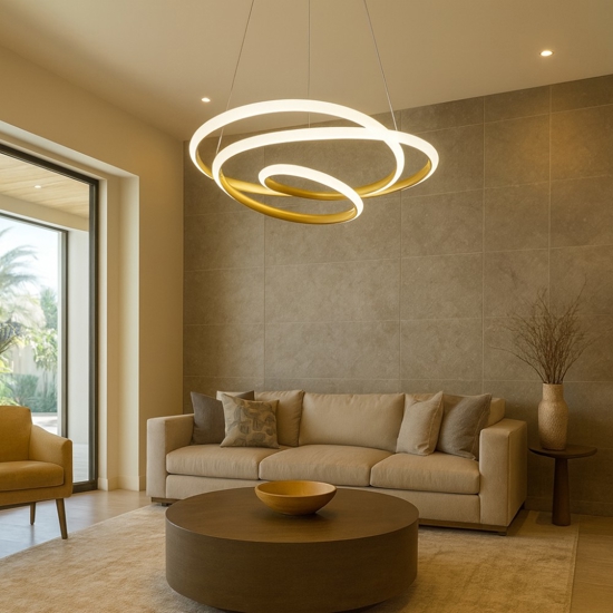 Lampadario diva sp oro gea luce spirale led 39w 3000k