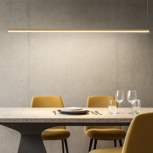 Maytoni lampadario halo led moderno orizzontale per tavolo cilindro oro