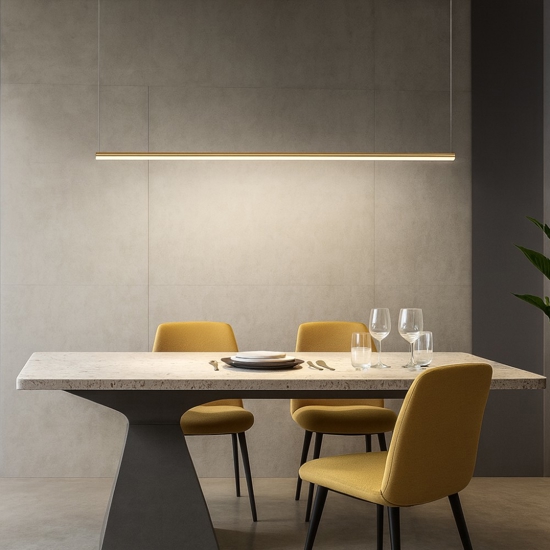 Maytoni lampadario halo led moderno orizzontale per tavolo cilindro oro