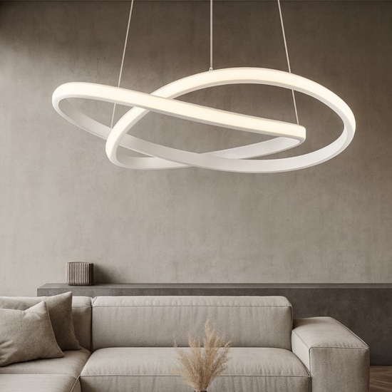 Lampadario moderno da salotto led 4000k cavi regolabili h150 cm max