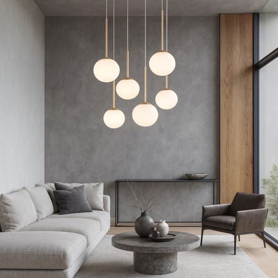 Ondaluce so jewel lampadario sei sfere oro