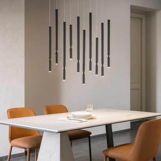 So tubic 10 ondaluce lampadario multiple nero moderno