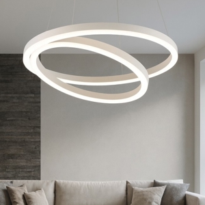 Visualizza i dettagli per Lampadario led 60w 3000k bianco moderno hurricane vivida Lampadario led 60w 3000k bianco moderno hurricane vivida