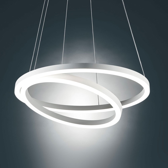 Lampadario led 60w 3000k bianco moderno hurricane vivida