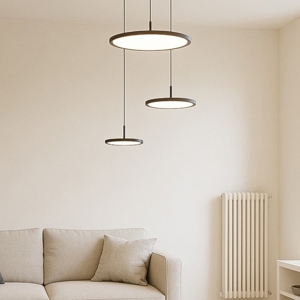Lampadario moderno per soggiorno led 45w 3000k 4000k nero vivida