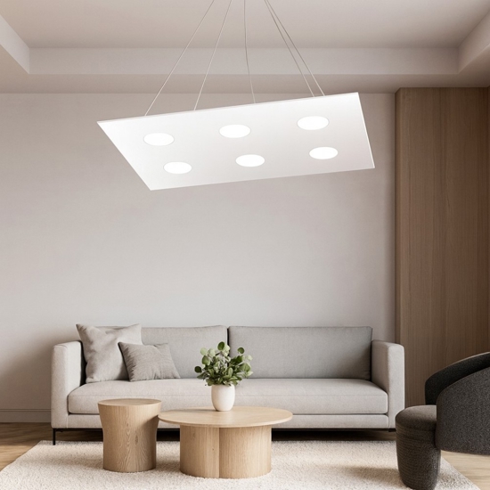 Lampadario particolare moderno per soggiorno bianco
