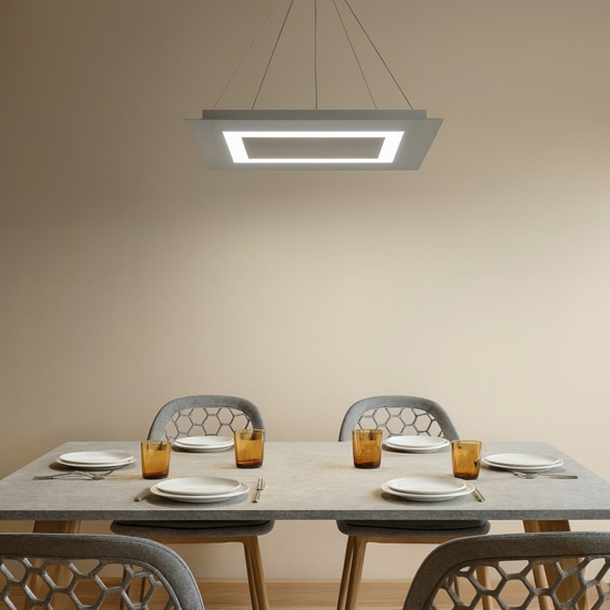 Toplight carpet lampadario pertavolo da pranzo moderno 60w grigio