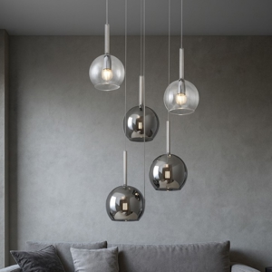 Lampadario moderno per soggiorno vetri pendenti a grappolo