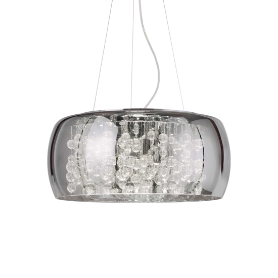 Ideal lux audi-80 sp8 lampadario moderno per salotto vetro fume' otto luci