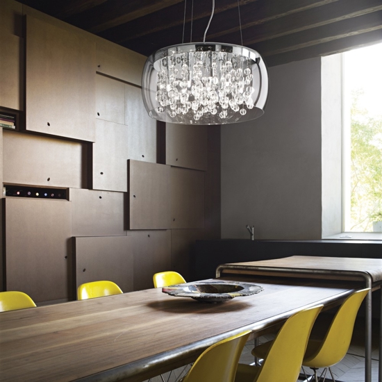Ideal lux audi-80 sp8 lampadario moderno per salotto vetro fume' otto luci