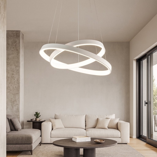 Affralux diodi lampadario per soggiorno moderno led 82w 3200k bianco