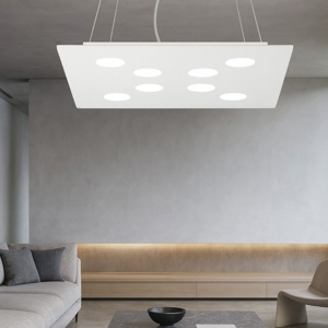 Affralux flet lampadario quadrato moderno bianco