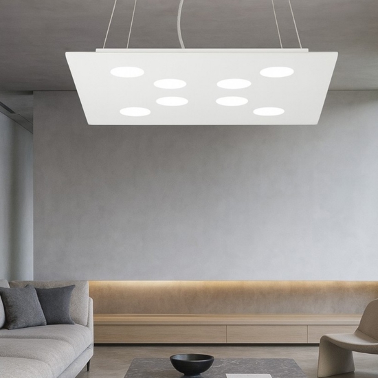 Affralux flet lampadario quadrato moderno bianco
