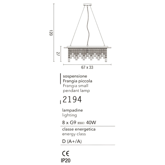Affralux frangia lampadario di cristallo per tavolo salotto