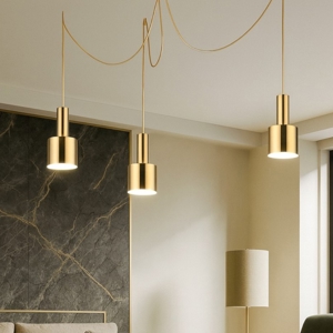 Holly sp3 ideal lux lampadario tre luci decentrate ottone per tavolo soggiorno