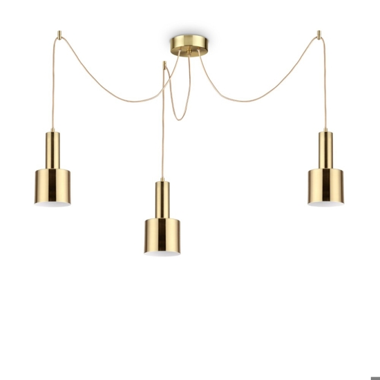 Holly sp3 ideal lux lampadario tre luci decentrate ottone per tavolo soggiorno