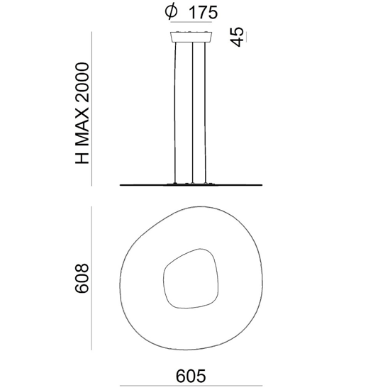 Linea light antigua 60cm lampadario lampadario design led 35w 3000k