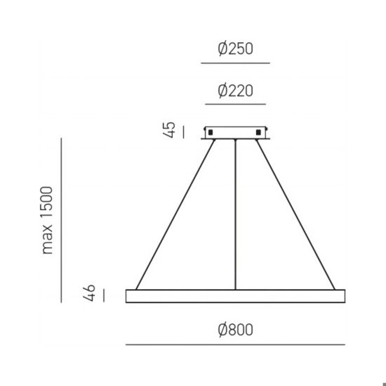 Lampadario moderno gea luce criseide s-g nero  led 80w 3000k