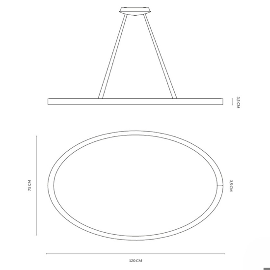 Lampadario vivida lifering-o bronzo ovale led 80w 3000k 4000k
