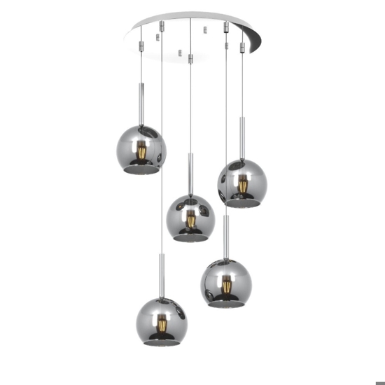 Lampadario top light moderno per salotto sfere vetro cromo