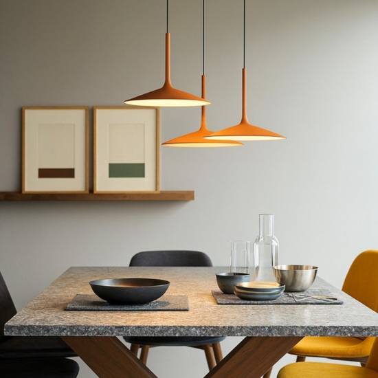 Lampadario per soggiorno poe p3 terracotta linea light led 19w 3000k