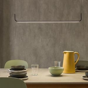 Lampadario moderno orizzontale nero per tavolo da pranzo