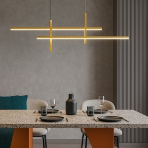 Lampadario moderno design oro per sala da pranzo