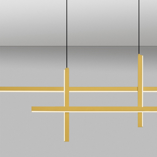 Lampadario moderno design oro per sala da pranzo