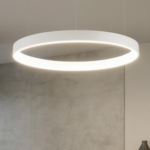 Lampadario cerchio bianco 60cm led 3000k dimmerabile