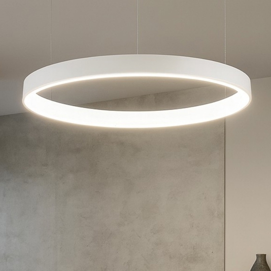 Lampadario cerchio bianco 60cm led 3000k dimmerabile