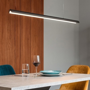Lampadario moderno nero linea light halfpipe 2 led 28w 3000k