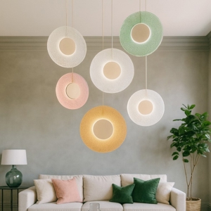 Ondaluce so candy 6 lampadario vetri multicolor moderno