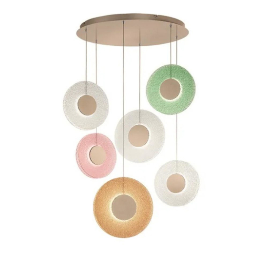 Ondaluce so candy 6 lampadario vetri multicolor moderno