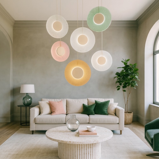 Ondaluce so candy 6 lampadario vetri multicolor moderno