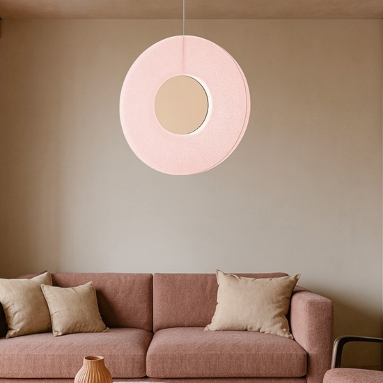 Lampadario per soggiorno ondaluce candy led 3000k vetro rosa