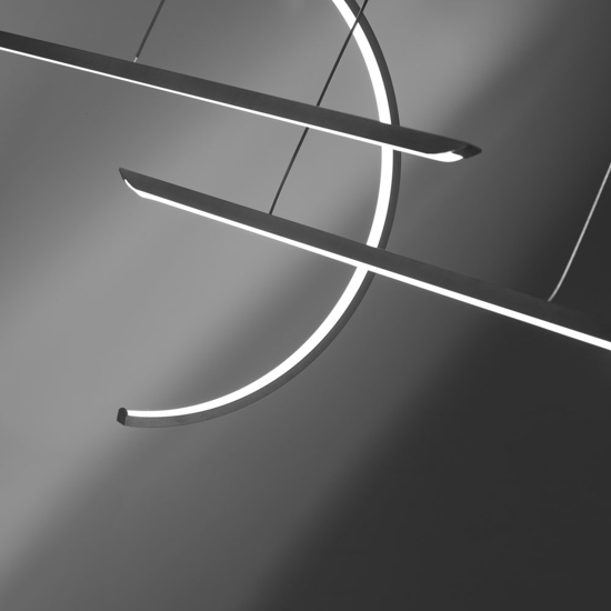 Vivida in&out lampadario moderno nero led 50w 3000k 4000k