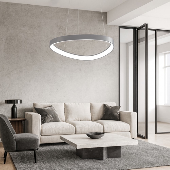 Lampadario bianco vivida lifering led 48w 3000k 4000k per soggiorno moderno dimmerabile