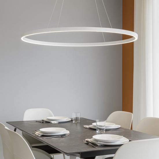 Vivida lifering-o lampadario moderno led bianco 80w 3000k 4000k ovale